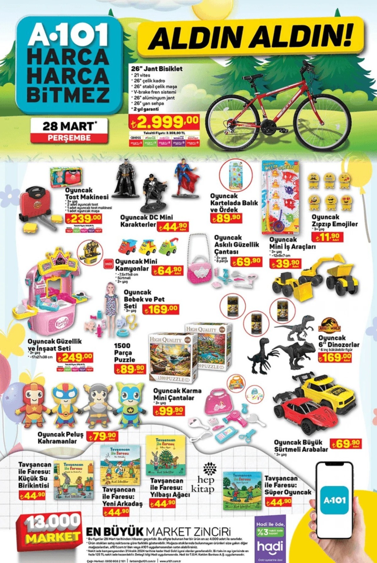28 Mart Tarihli A101 İndirimli Ürünler Kataloğu