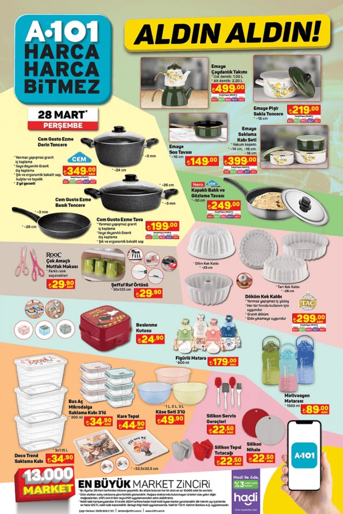 28 Mart Tarihli A101 İndirimli Ürünler Kataloğu