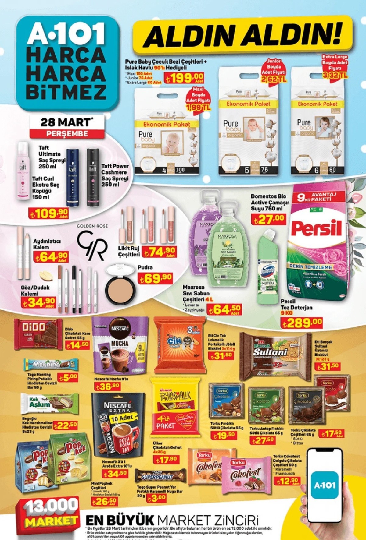 28 Mart Tarihli A101 İndirimli Ürünler Kataloğu