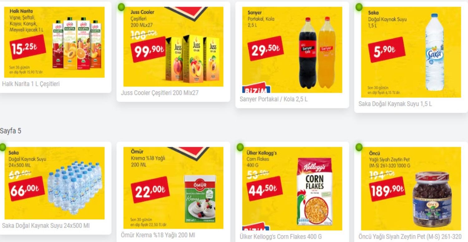 BİZİM MARKET İNDİRİM ÜRÜNLERİ