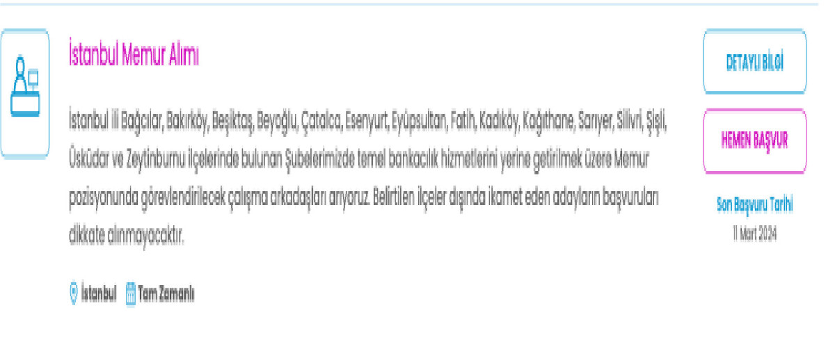 iş bankası memur ilanı