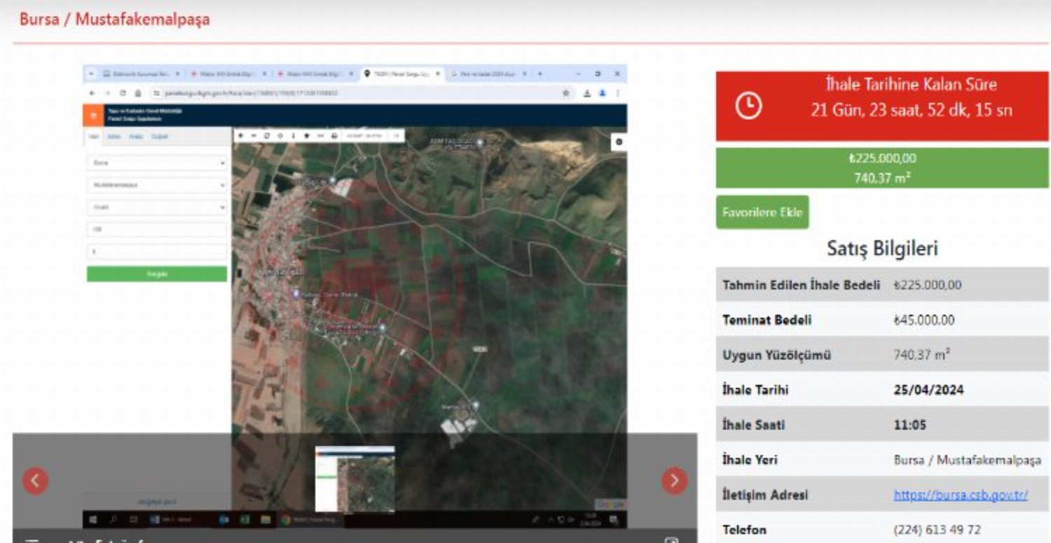 BURSADA TAŞINMAZ İLE İLGİLİ