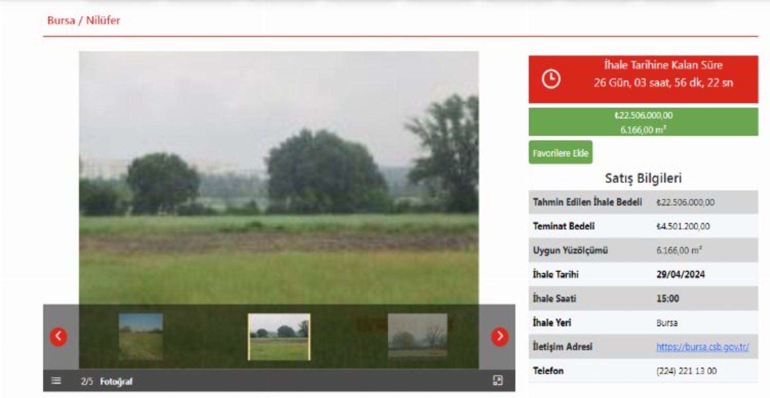 NİLÜFERDE TAŞINMAZ