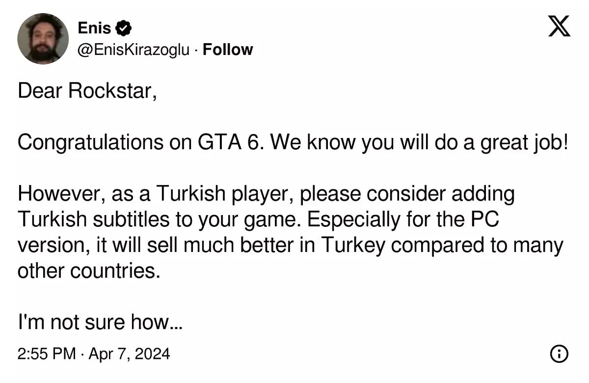 Türk oyuncular ile GTA 6 arasında dil desteği meselesi!