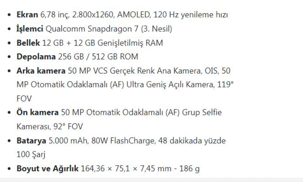 vivo V30 teknik özellikleri