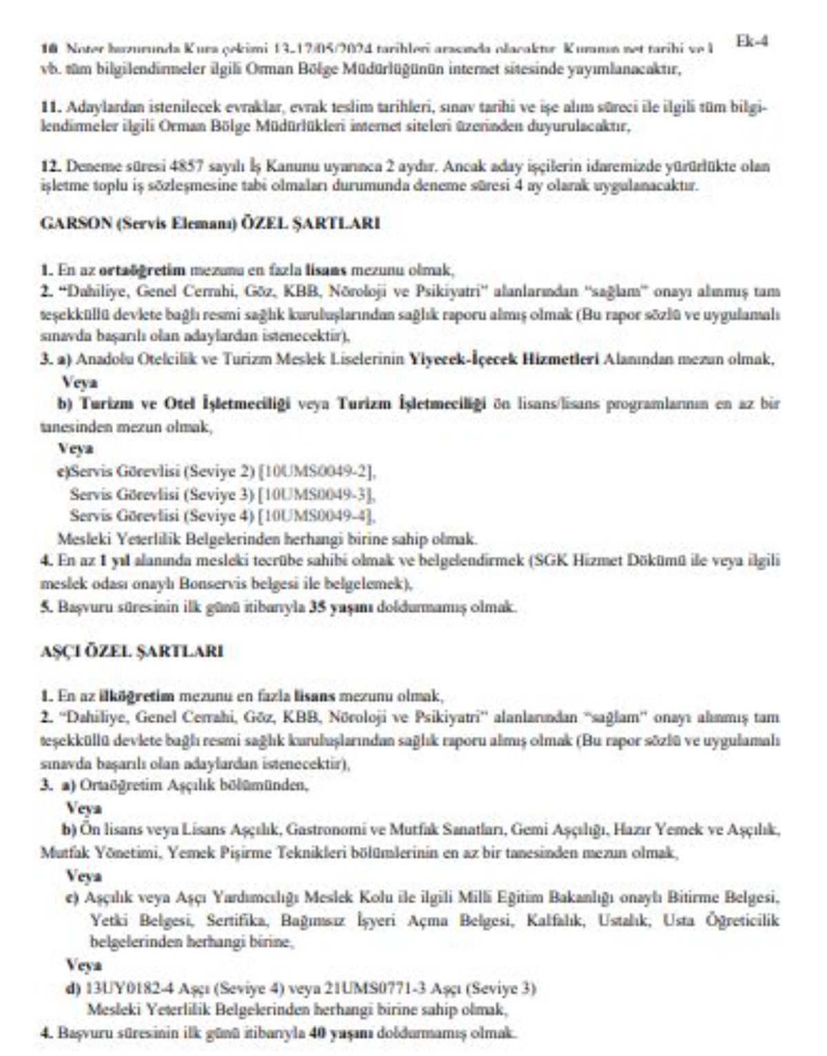 Orman Genel Müdürlüğü personel alımı