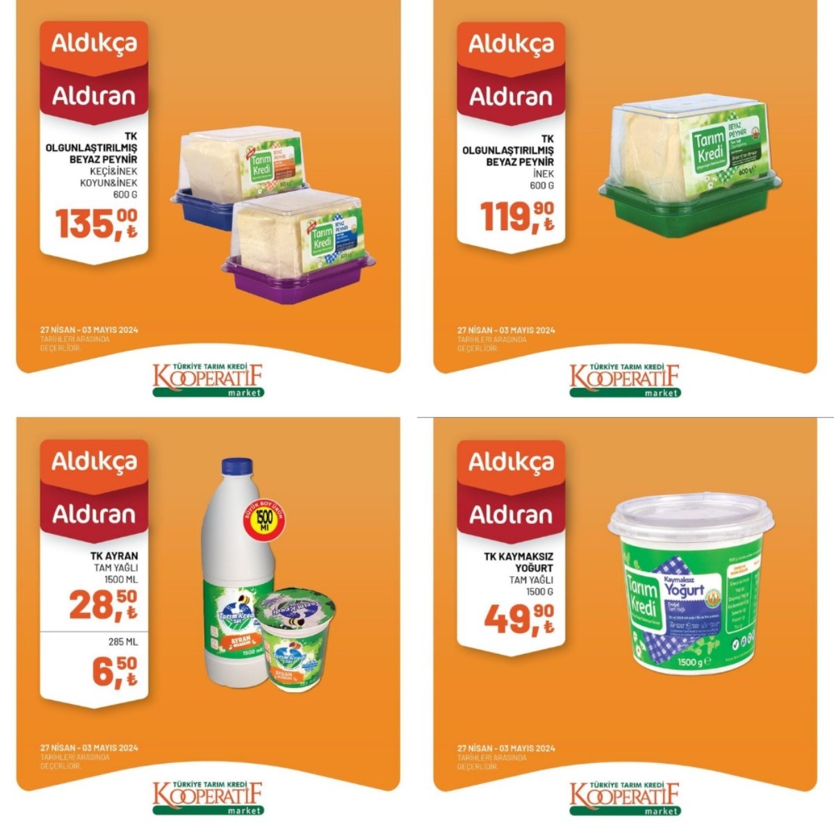 Tarım Kredi Kooperatifi 27 Nisan ile 3 Mayıs 2024