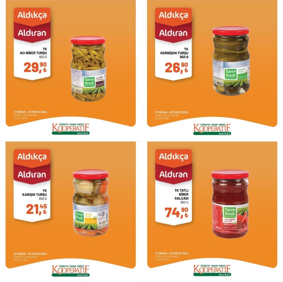 Tarım Kredi Kooperatifi 27 Nisan ile 3 Mayıs 2024
