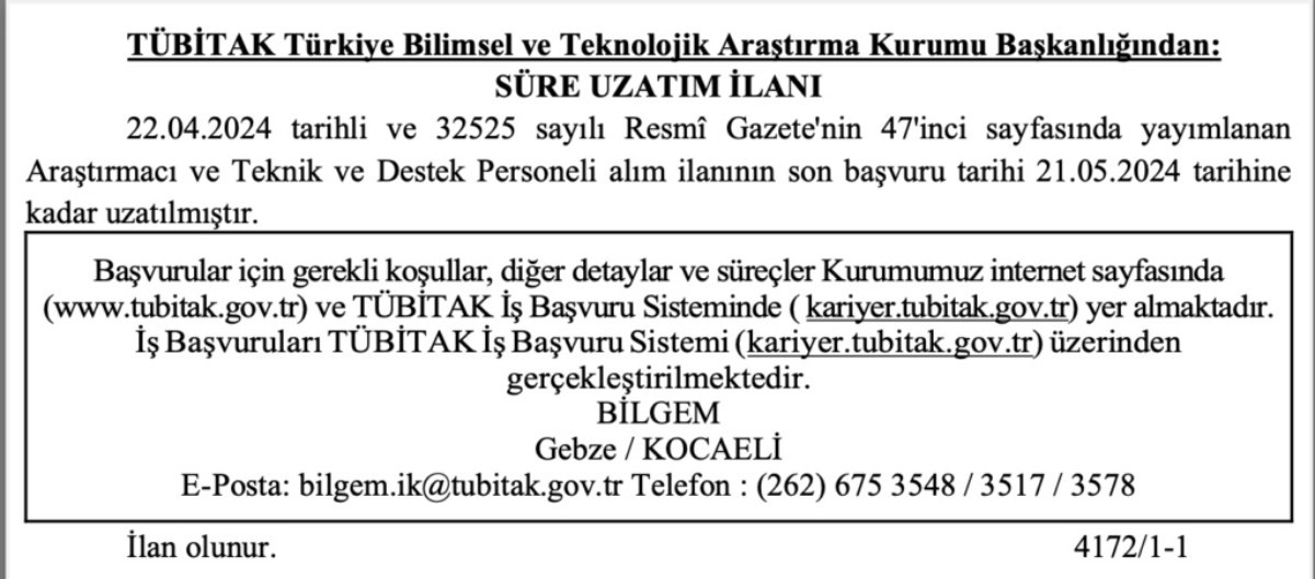 TÜBİTAK yüksek maaşlı personel alımı yapıyor