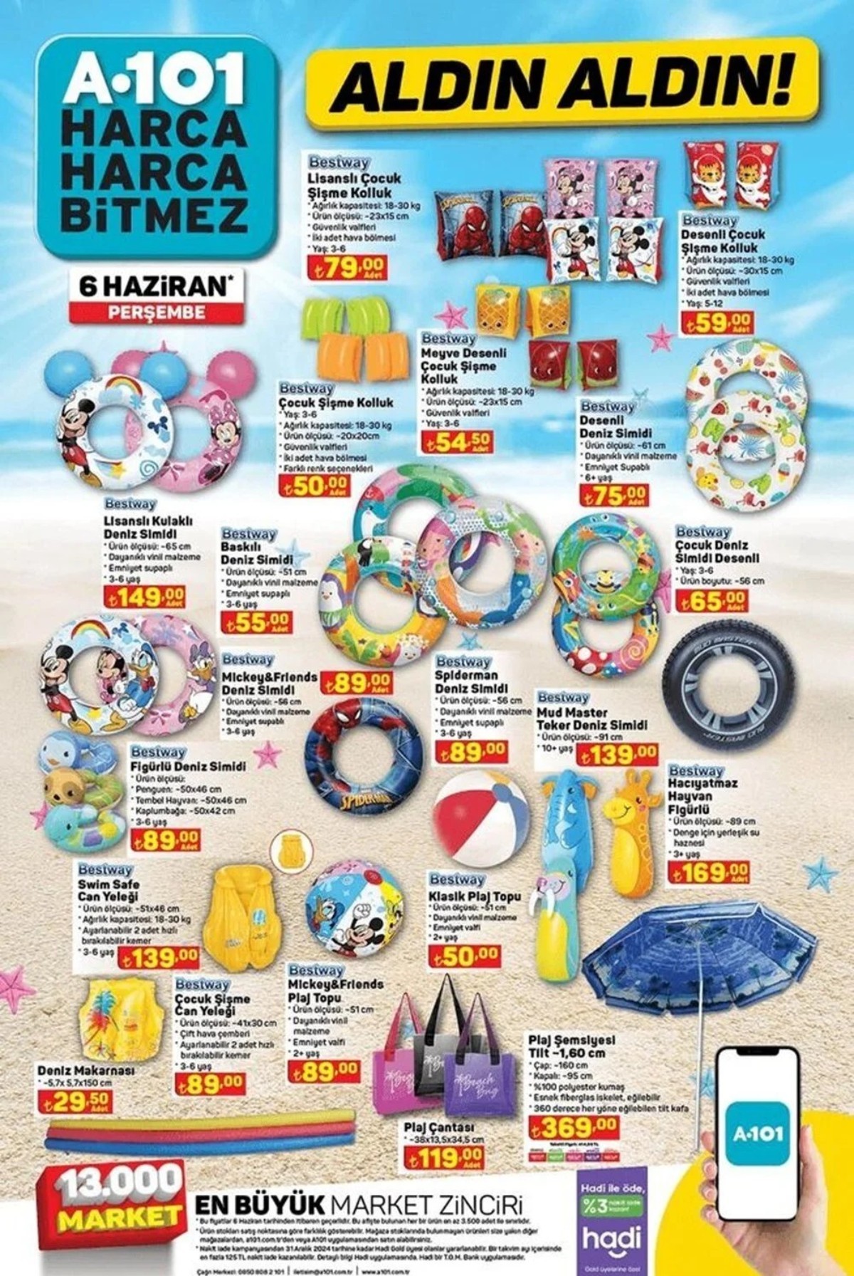 6 Haziran 2024 tarihli A101 aktüel ürün kataloğu