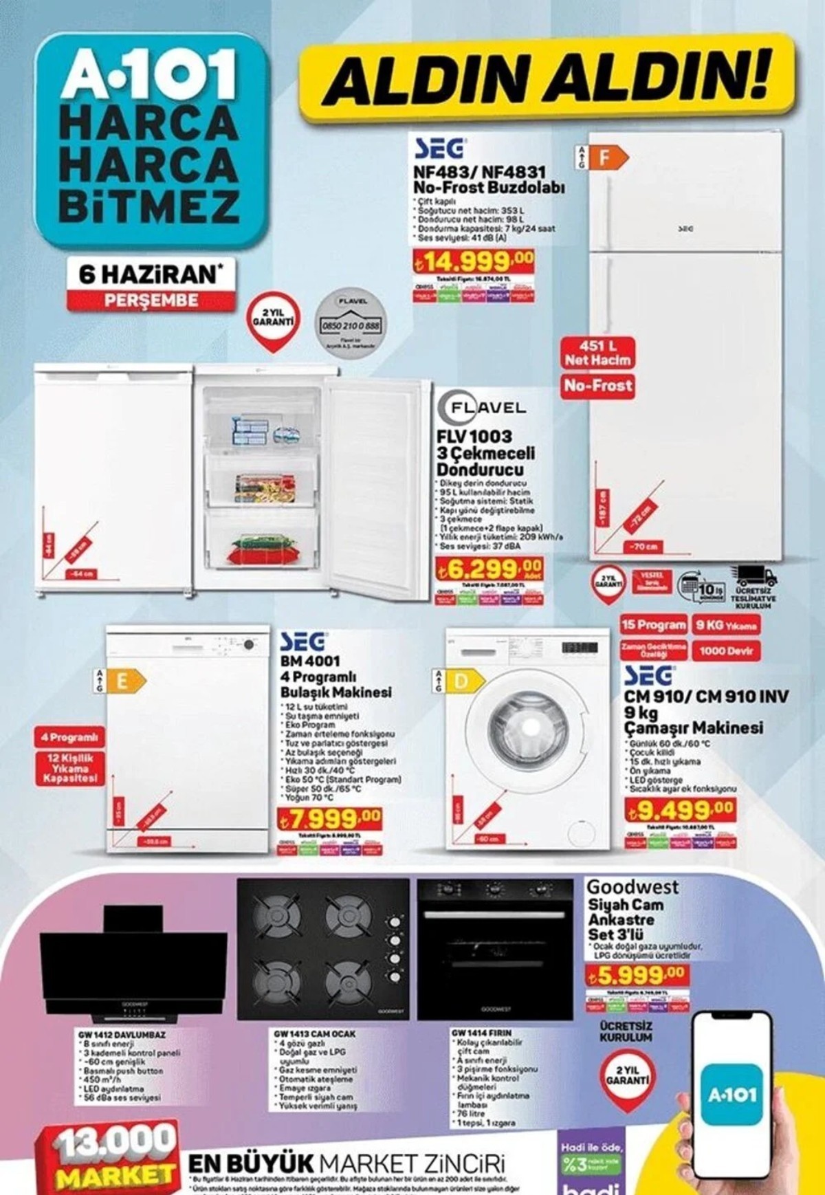 6 Haziran 2024 tarihli A101 aktüel ürün kataloğu