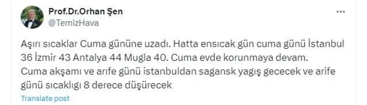 O illere cuma uyarısı! Kötü haber az önce geldi