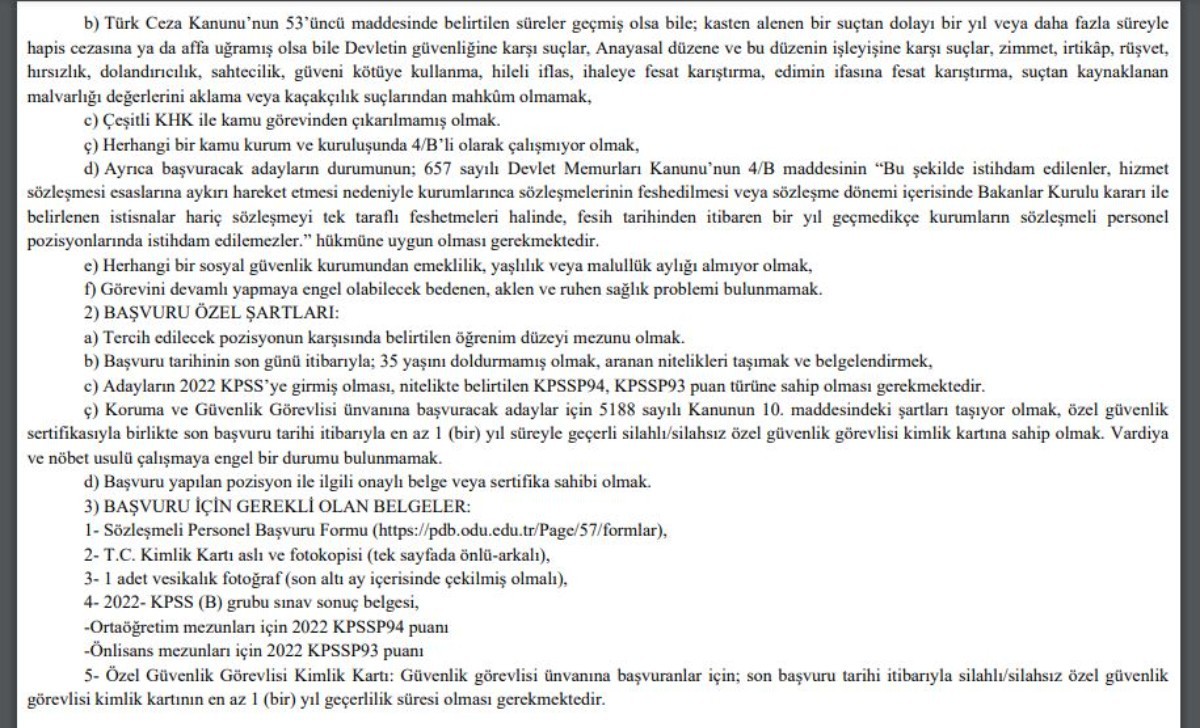 Ordu Üniversitesi Rektörlüğüne personel alımı