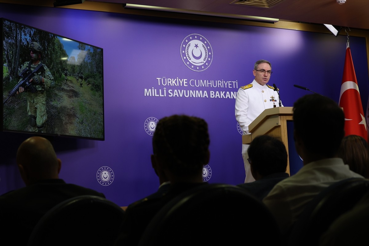 Milli Savunma Bakanlığı (MSB) Basın ve Halkla İlişkiler Müşaviri Tuğamiral Zeki Aktürk, bakanlıkta...