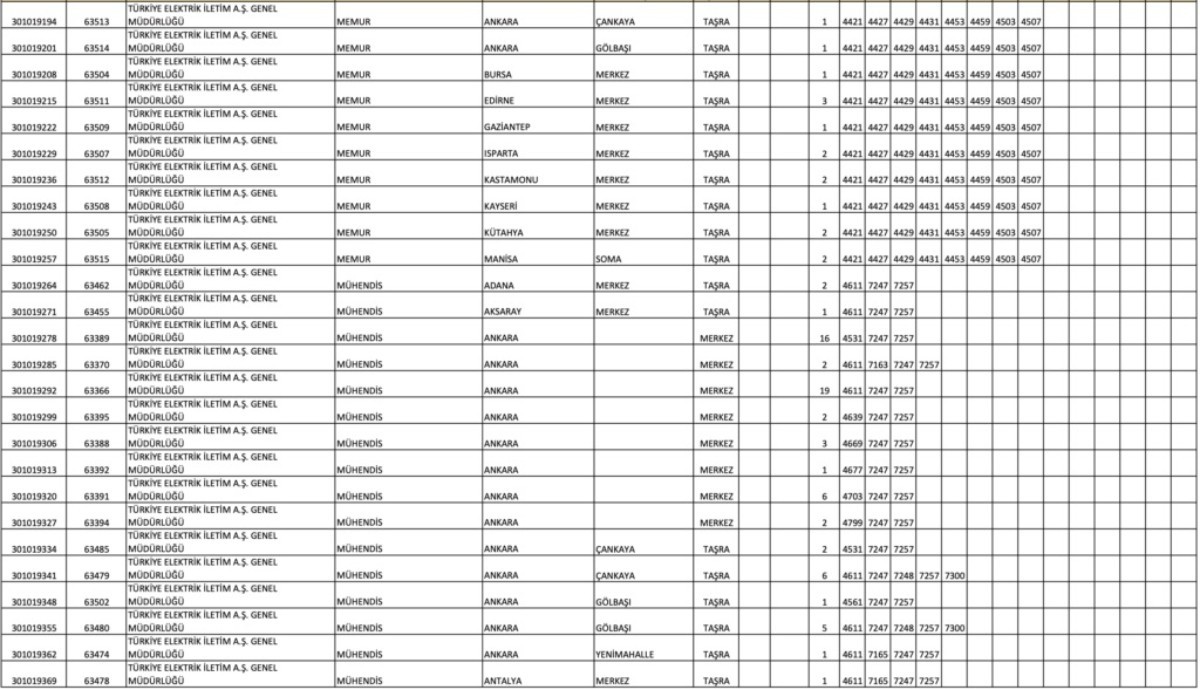 TEİAŞ KPSS puan şartıyla 175 memur alacak