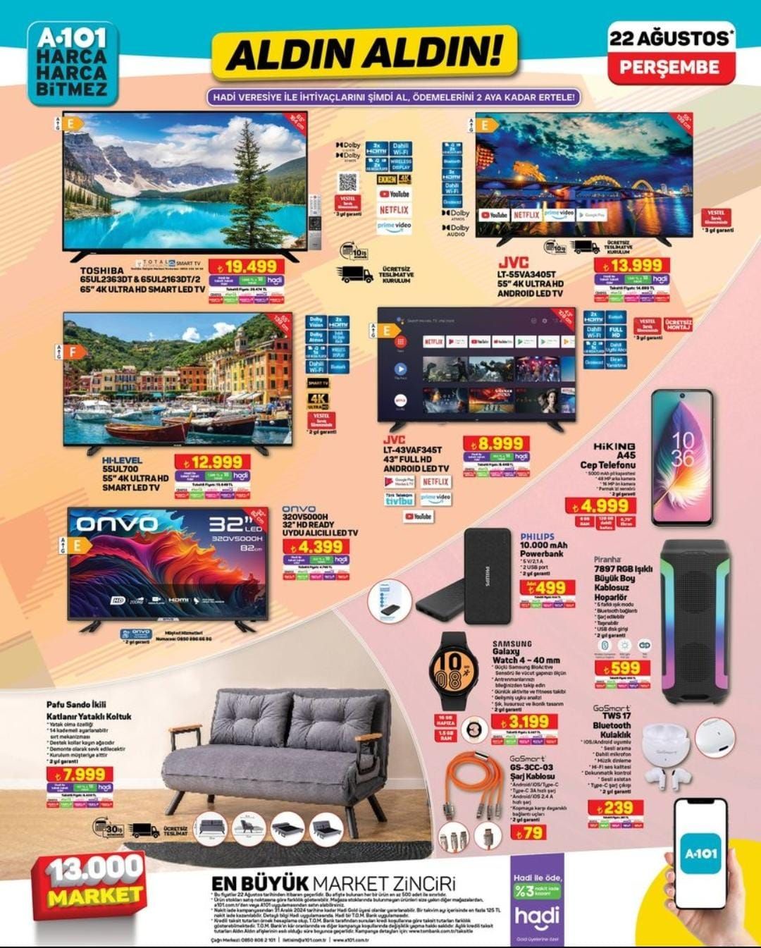 A101 22-28 Ağustos 2024 Aldın Aldın Kataloğu Yayımlandı! A101'de Bu Hafta Samsung Galaxy Watch, Elektrikli Bisiklet ve Fazlası Çok Uygun Fiyata