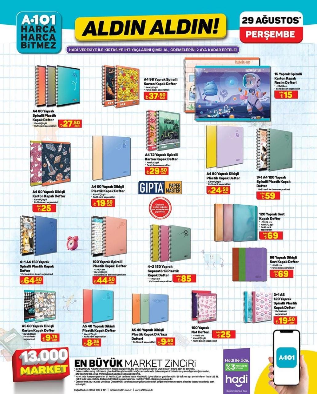 A101 29 Ağustos 2024 Perşembe aktüel ürünler kataloğu yayımlandı! A101'de okul ürünlerinde yarıya yarıya indirim fırsatı