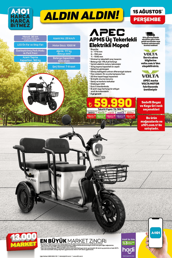 A101'de 21 Ağustos'a kadar indirim yağmuru: Televizyon, elektrikli motor, telefon, tencere yüzlerce ürün yarı fiyatına