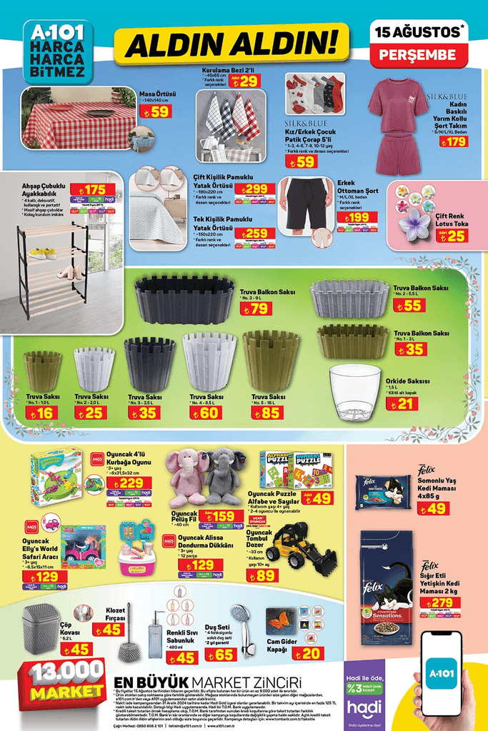 A101'de 21 Ağustos'a kadar indirim yağmuru: Televizyon, elektrikli motor, telefon, tencere yüzlerce ürün yarı fiyatına