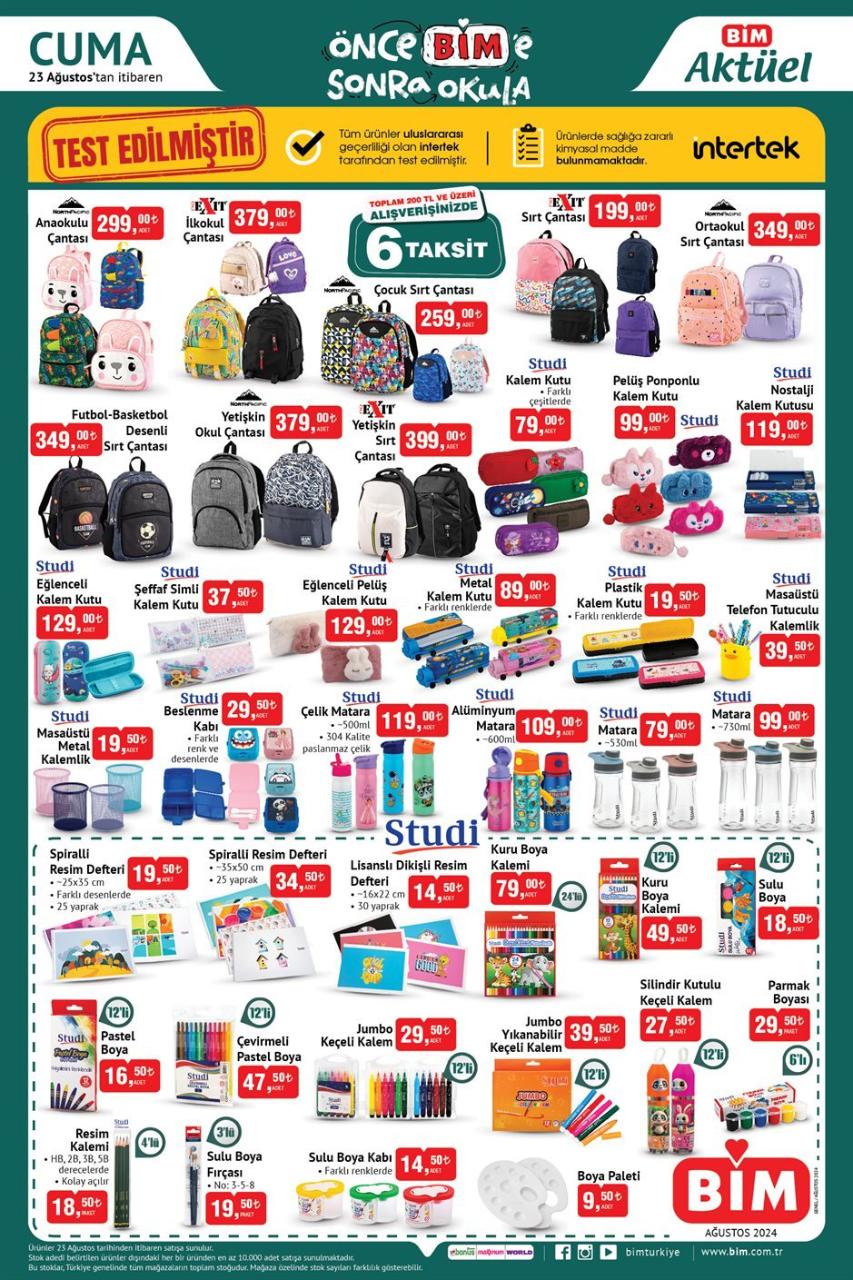 BİM 23-29 Ağustos 2024 Aktüel Kataloğu Yayımlandı: Okul Sezonu İçin Büyük İndirimler Başladı! Önce BİM'e Sonra Okula