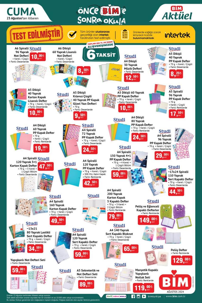BİM 23-29 Ağustos 2024 Aktüel Kataloğu Yayımlandı: Okul Sezonu İçin Büyük İndirimler Başladı! Önce BİM'e Sonra Okula