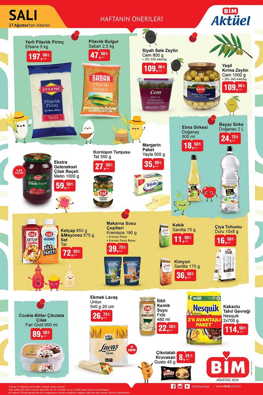 Bim 27 Ağustos 2024 İndirimli Ürünler Kataloğu Yayımlandı: Temizlik Ürünlerinden Temel Tüketim Gıdalarına Yarı Yarıya İndiriim