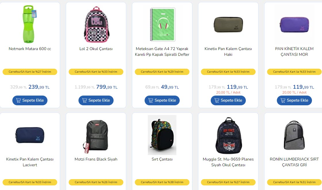 CarrefourSA’dan Okula Dönüş İçin Büyük Fırsat: Kırtasiye ve Çantalarda %60’a Varan İndirim Günleri Başladı