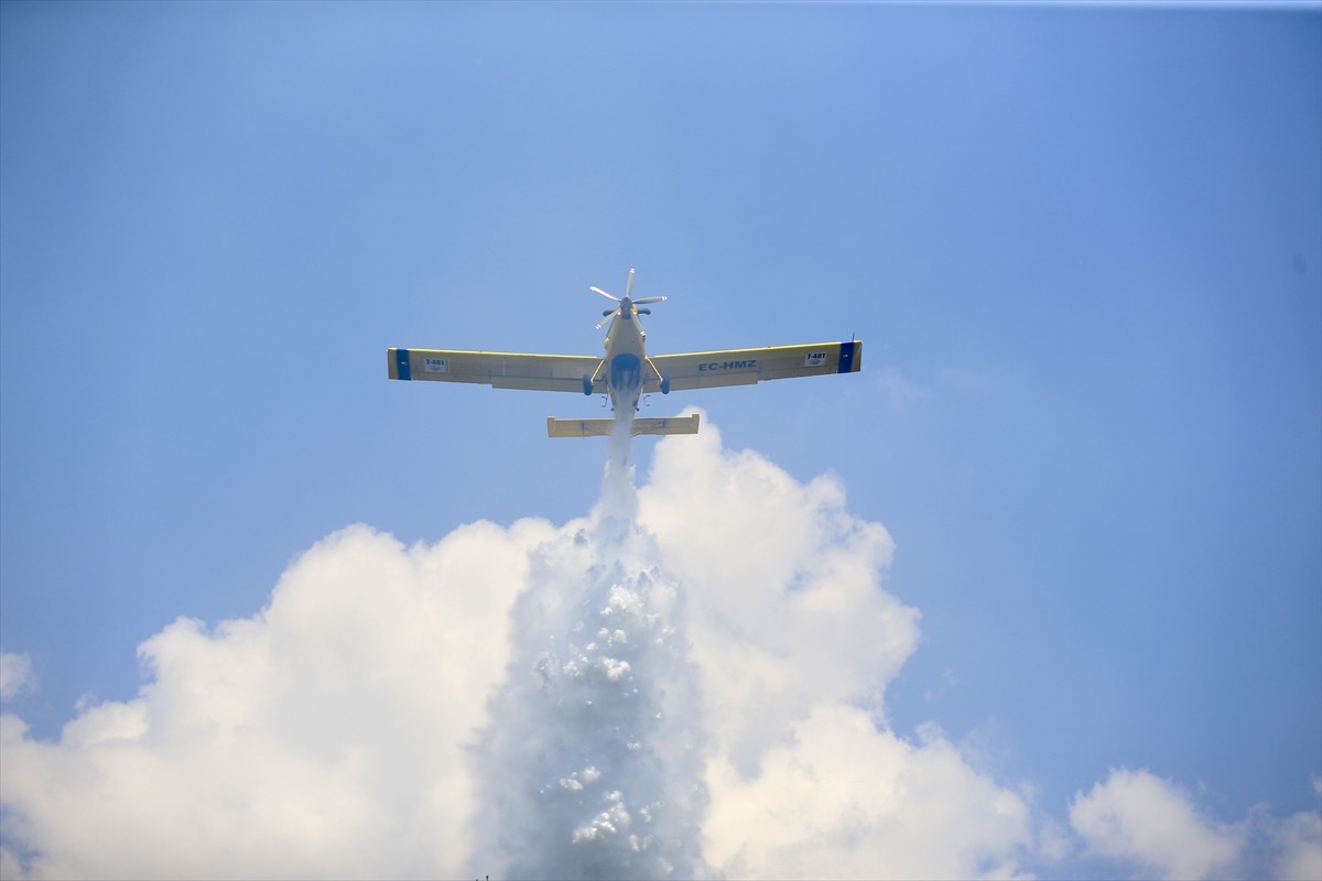 Muğla'nın Fethiye ilçesinde ormanlık alanda çıkan yangın havadan ve karadan müdahaleyle...