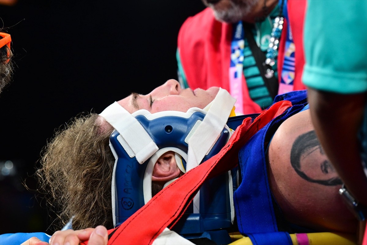 Paris 2024 Olimpiyat Oyunları'nda kadınlar 76 kg serbest stil güreş müsabakası Champ De Mars...