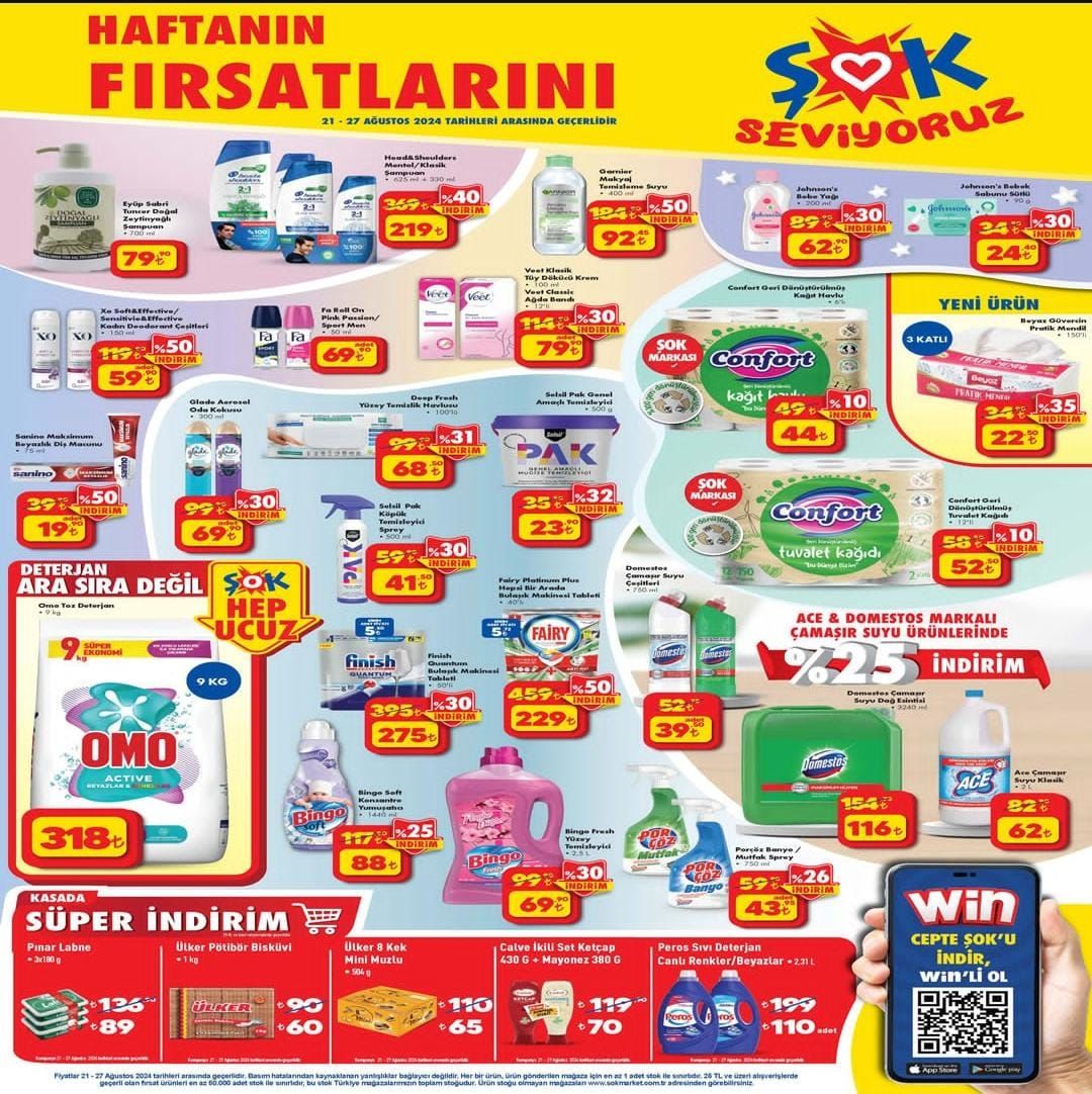 ŞOK Market 21 Ağustos 2024 İndirim Kataloğu Yayımlandı: iPhone, klima, buzdolabı, ve televizyonlarda çok büyük indirim!