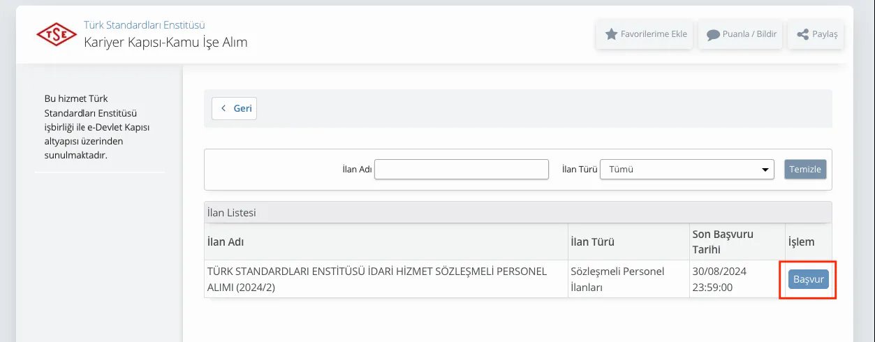 TSE Personel Alım Başvuruları Başladı! En Az Lise Mezunu Adaylar için Memur Olma Fırsatı