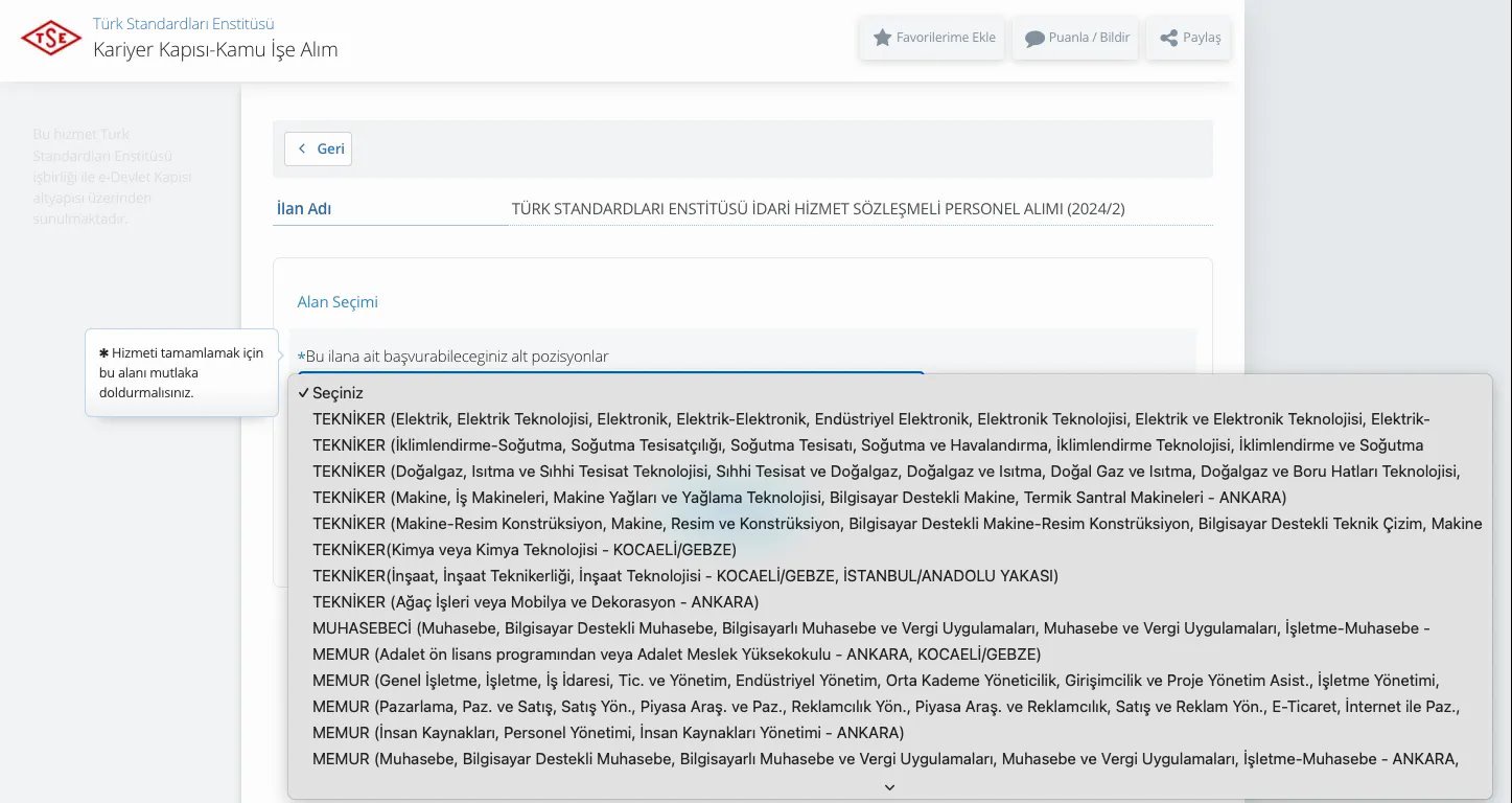 TSE Personel Alım Başvuruları Başladı! En Az Lise Mezunu Adaylar için Memur Olma Fırsatı