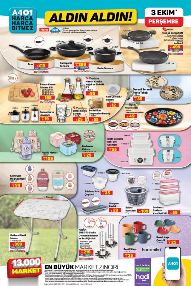 A101 3 Ekim 2024 Aktüel Ürün Kataloğu Yayında! Elektronikten Ev Eşyalarına Kaçırılmayacak Büyük İndirimler Sizleri Bekliyor