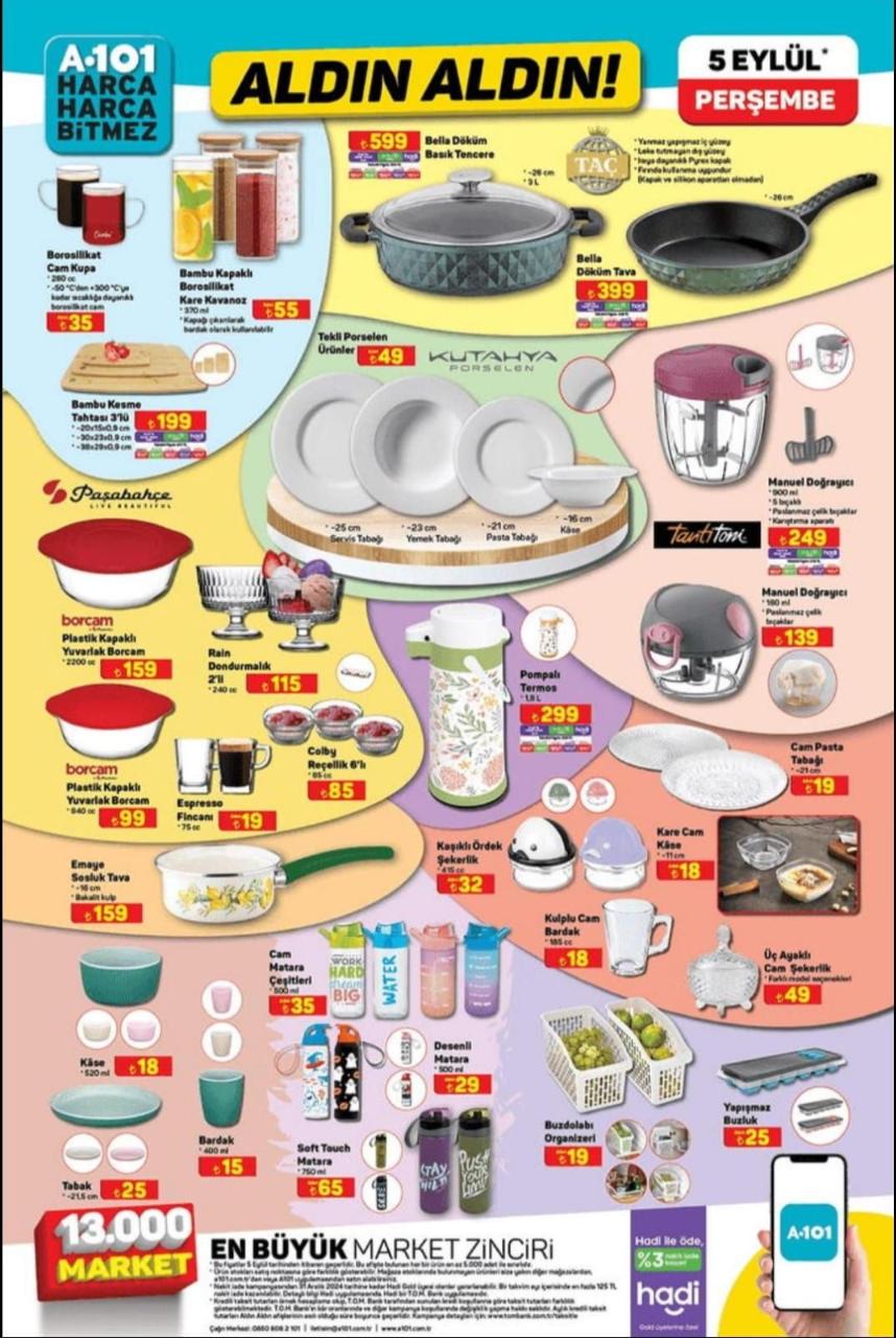 A101 5-11 Eylül 2024 Kataloğu Yayımlandı! Süpürge, Yatak, Bebek Bezi, Un, Şeker, TV, Bisiklet, Tava ve Yüzlerce Ürün Çok Uyguna A101'de