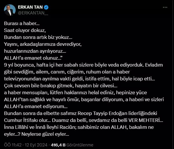 Erkan Tan A Haber'den İstifa Etti! Erkan Tan Kimdir, Neden İstifa Etti?