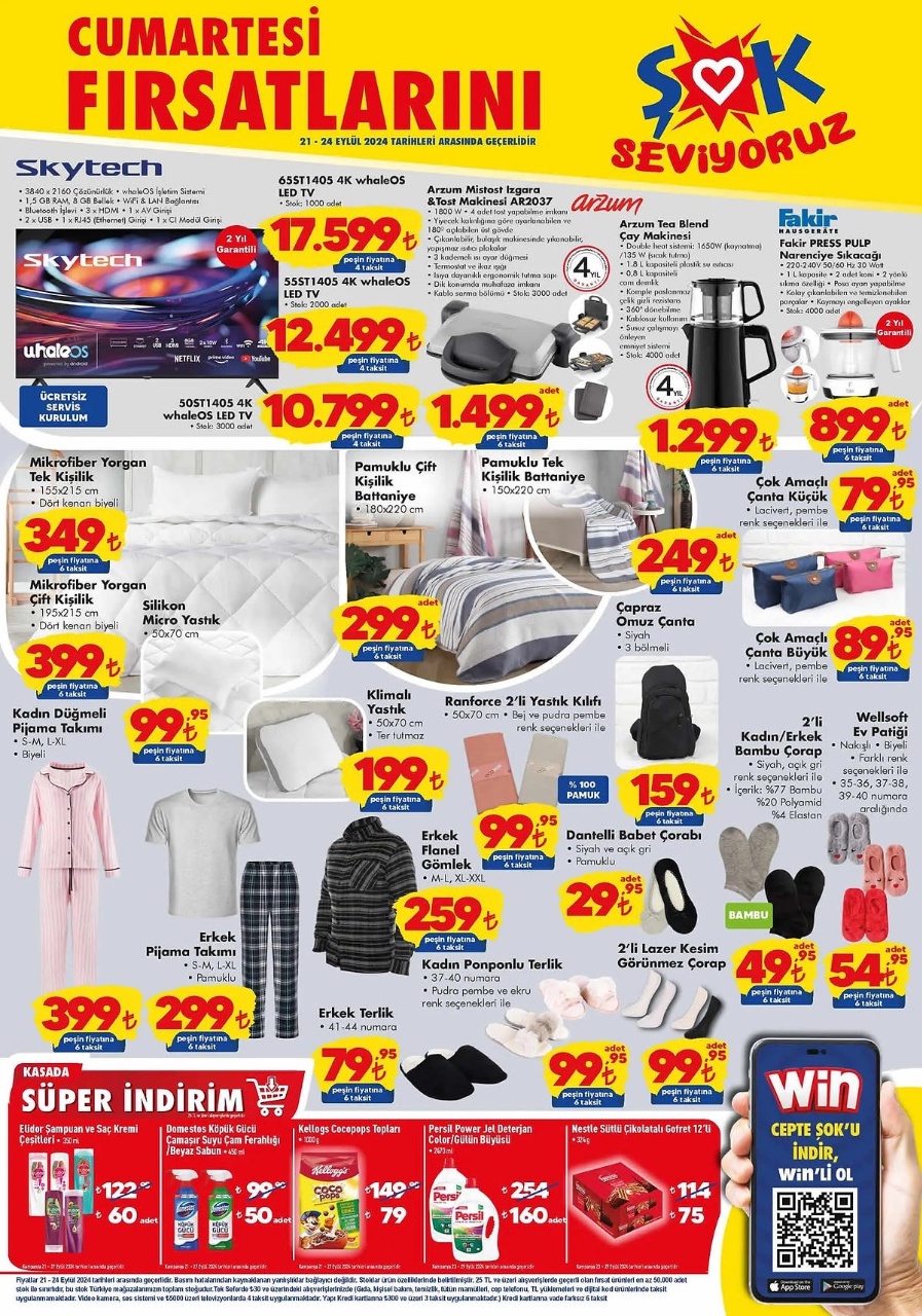 ŞOK 21 Eylül 2024 Aktüel Ürünler Kataloğu Yayınlandı! Persil Power Jel Deterjan 252 TL'den 160 TL'ye, Elidor Şampuan 122 TL'den 60 TL'ye Düştü