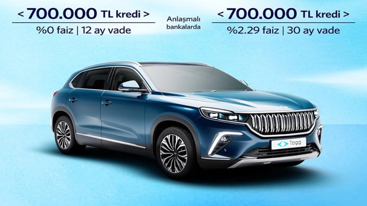 TOGG'dan Eylül ayına özel kampanya! 700 bin TL'ye yüzde 0 faiz imkanıyla Togg'unuza kavuşun