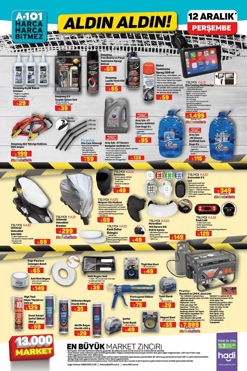 A101 İndirimlerine Son Gün! 12 Aralık Perşembe Katalog Detayları