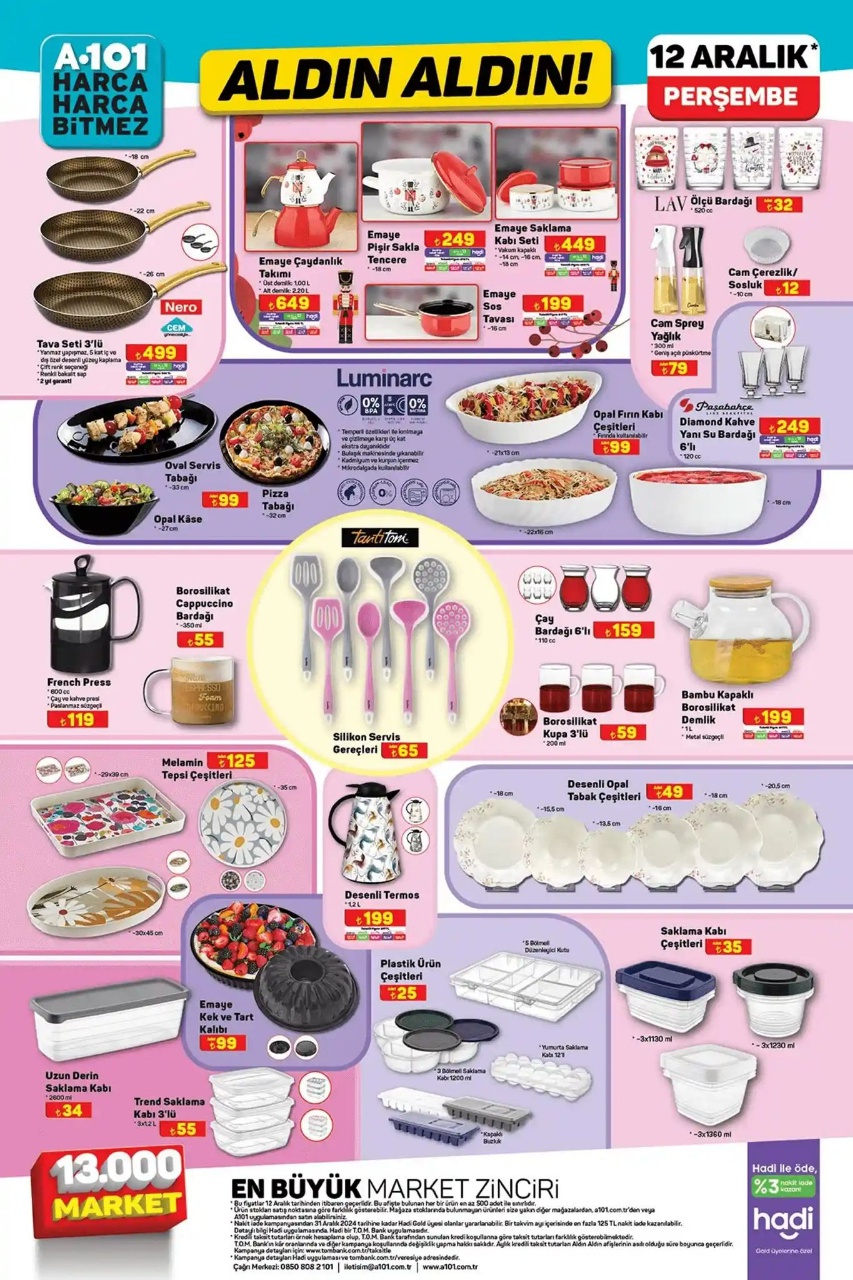 A101 İndirimlerine Son Gün! 12 Aralık Perşembe Katalog Detayları