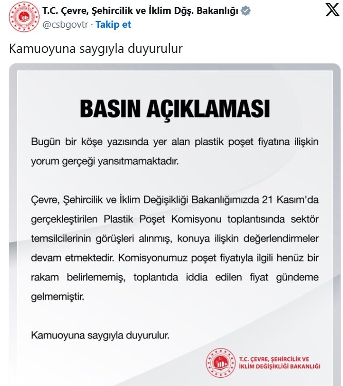 Alışveriş Poşetlerine Yüzde 300 Zam Talebi: Bakanlık Açıklama Yaptı