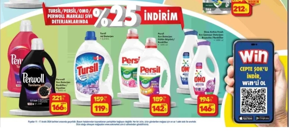 ŞOK Market'te Deterjanlarda Yüzde 25 İndirim Fırsatı!
