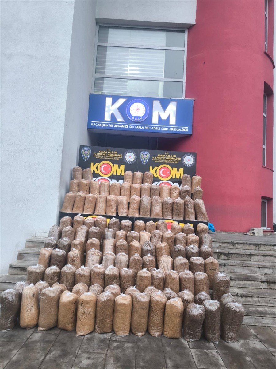 Adana'da 600 kilogram gümrük kaçağı tütün ele geçirildi, 1 şüpheli gözaltına alındı.