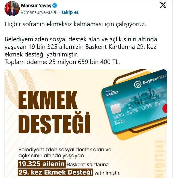 Ankara'da Dev Ekmek Desteği: 25 Milyon TL'den Fazla Destek!