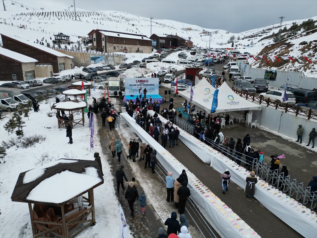Ordu'da yaylada düzenlenen program çerçevesinde hazırlanan 1301 çeşit dondurma Guinness Rekorlar...