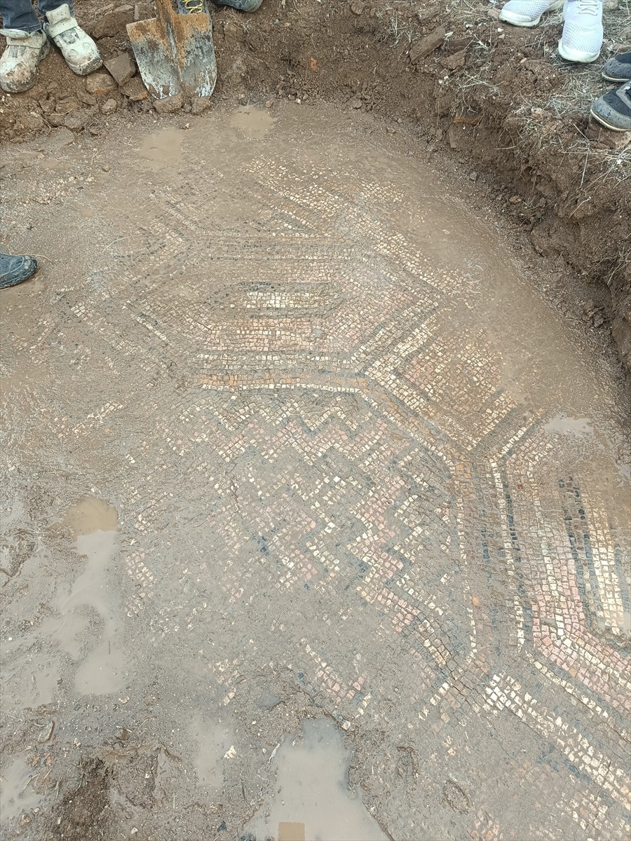 Diyarbakır'ın Ergani ilçesinde iş makinesiyle mezar alanı için kazı yapıldığı sırada bulunan...