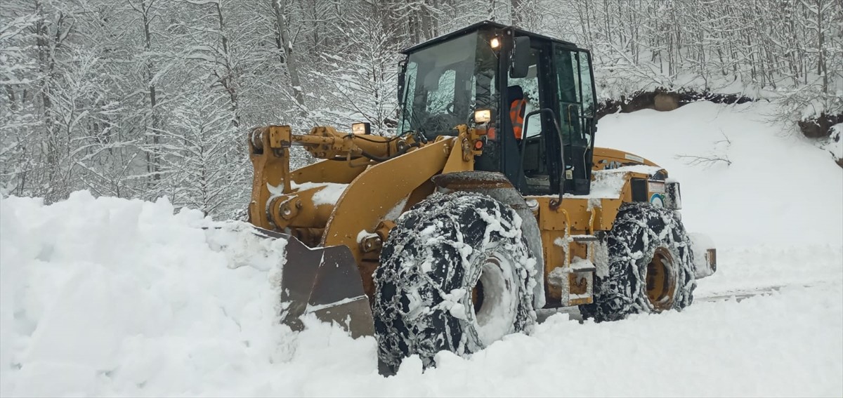 Ordu'da kar nedeniyle kapanan mahalle yollarını açmak için çalışmalar sürüyor.