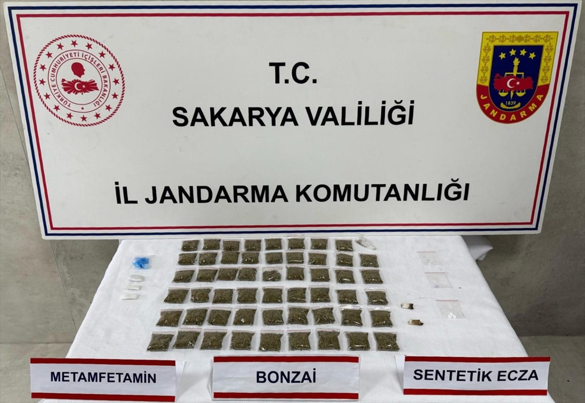 Sakarya'nın Sapanca ilçesinde düzenlenen uyuşturucu operasyonunda gözaltına alınan 2 zanlı...