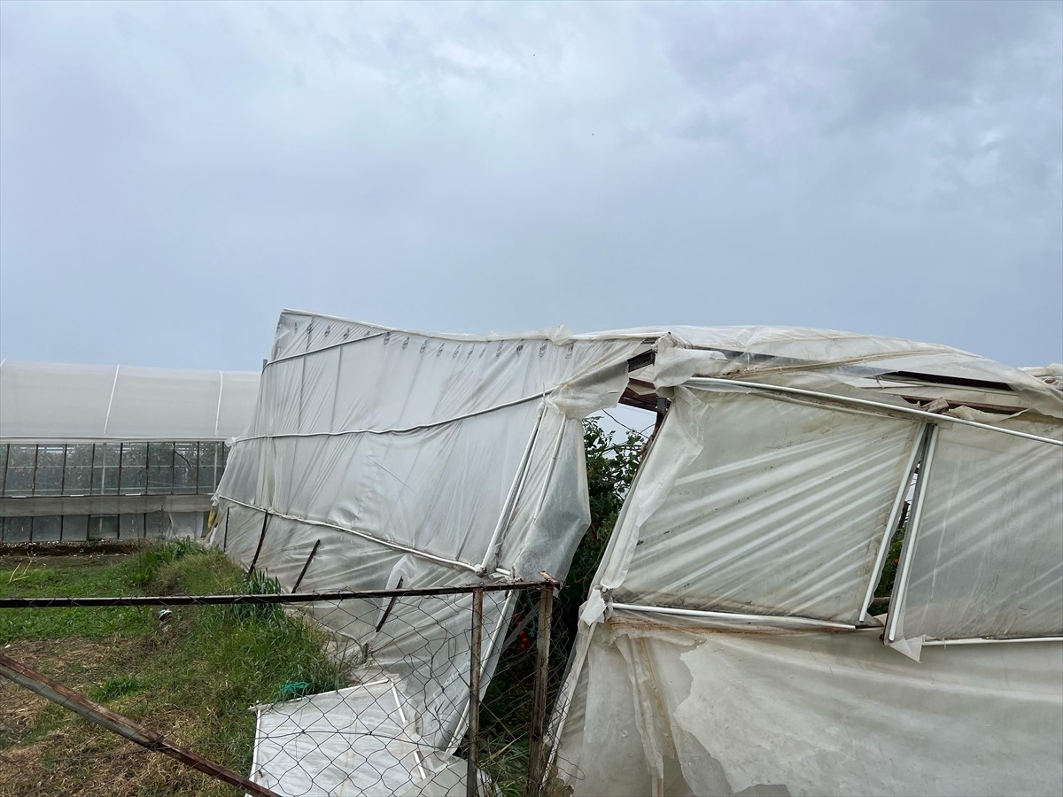 Antalya'nın Kaş ilçesinde fırtına seralarda hasara yol açtı. İlçede geceden itibaren sağanak ve...