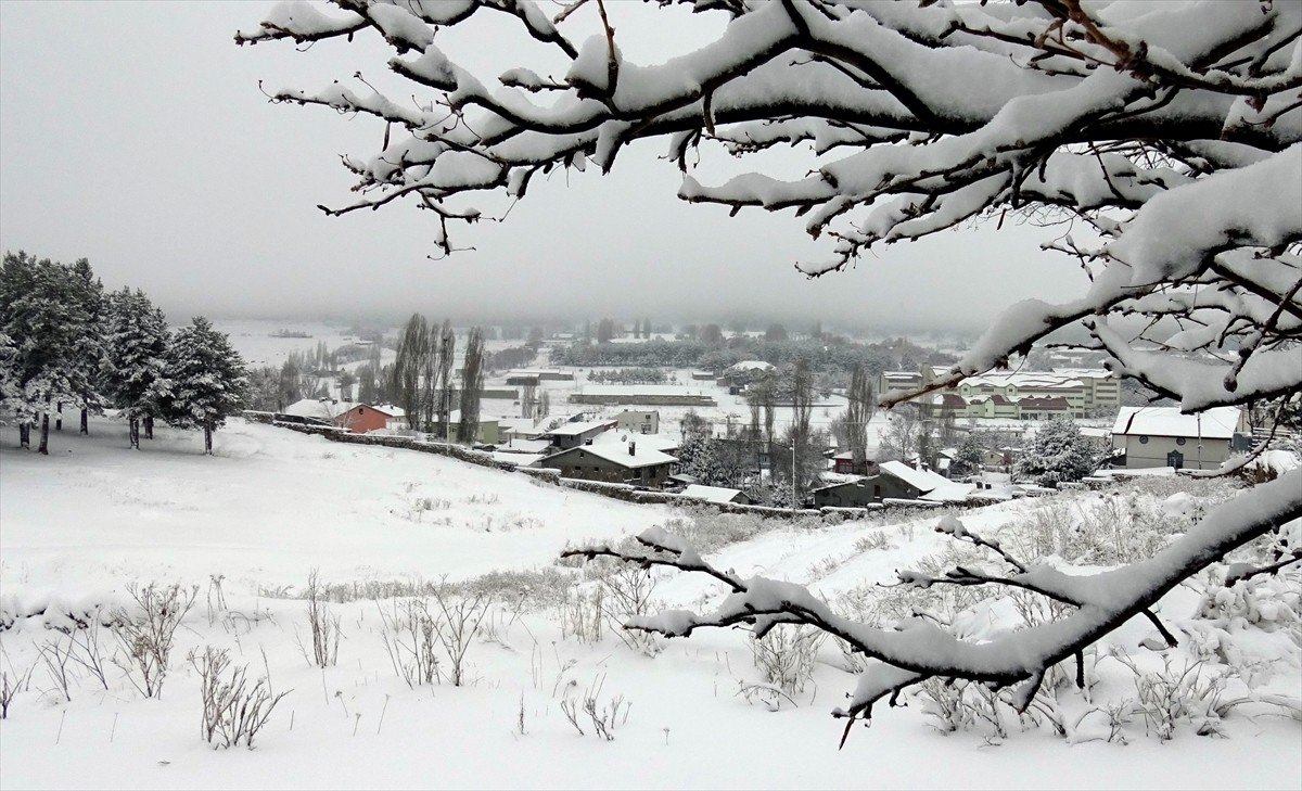 Kars'ın Sarıkamış ilçesinde etkili olan kar nedeniyle ilçe beyaza büründü. Yağış sonrası ilçe...