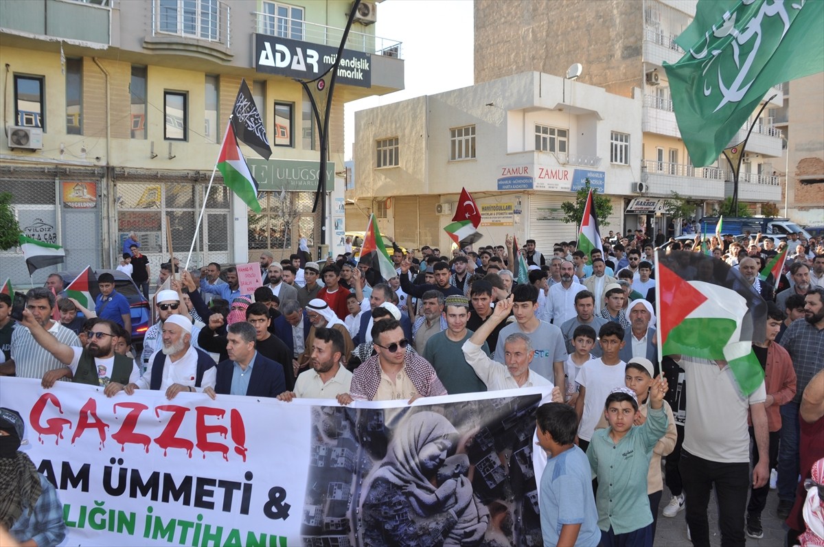 Mardin'in Kızıltepe ilçesinde, İsrail'in Gazze'ye yönelik saldırıları protesto edildi. Peygamber...